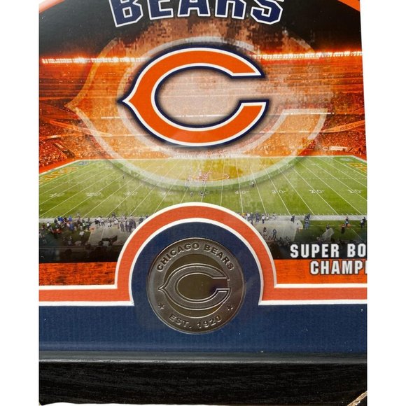 CHICAGO BEARS MINT COIN FRAMED STADIUM PHOTO & COIN by HIGHLAND MINT – NEW - Picture 3 of 5